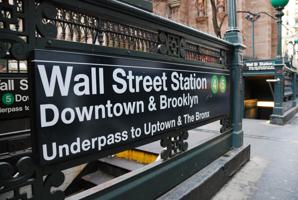Wall Street, New York City - February 3, New York City Wall Street subway Station, February 3, 2010 in New York City, New York.